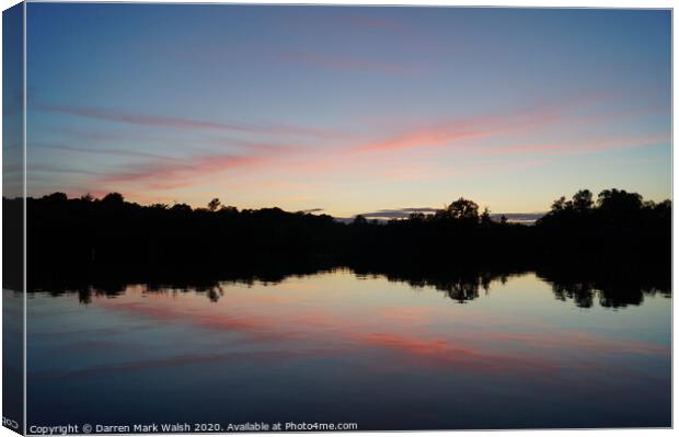 Red Sky Reflection Canvas Print by Darren Mark Walsh