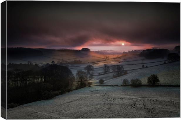 Winter Sunrise Alsop en le Dale Canvas Print by Nick Lukey