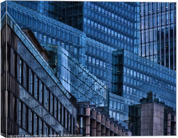 Abstract glass building city of London Canvas Print by Nick Lukey