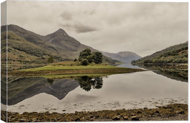 Highland reflections in Loch Leven Canvas Print by Rufus Curnow
