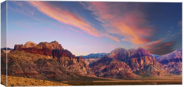 Bands of Colored Mountains in Red Rock Canyon Canvas Print by Darryl Brooks