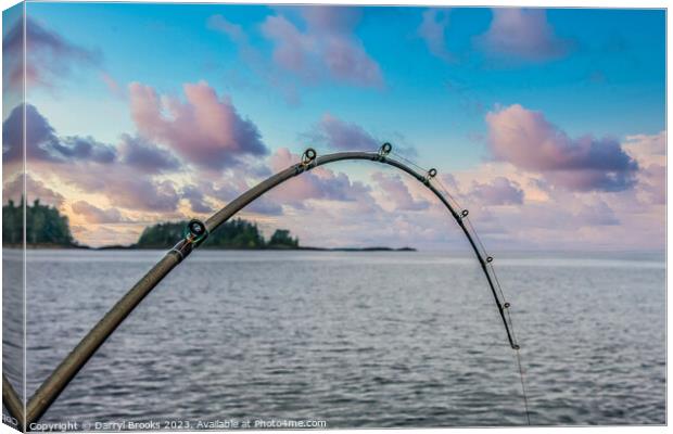 Bent Fishing Pole at Dusk Canvas Print by Darryl Brooks
