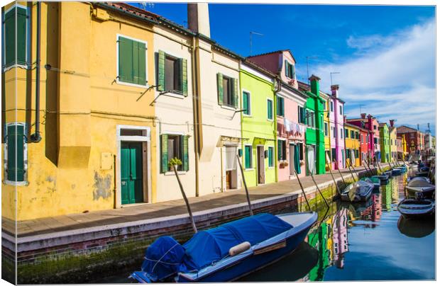 Boats in Burano Canvas Print by Darryl Brooks