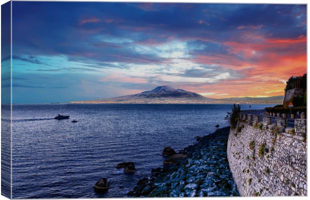 Dawn Over Vesuvius Canvas Print by Darryl Brooks