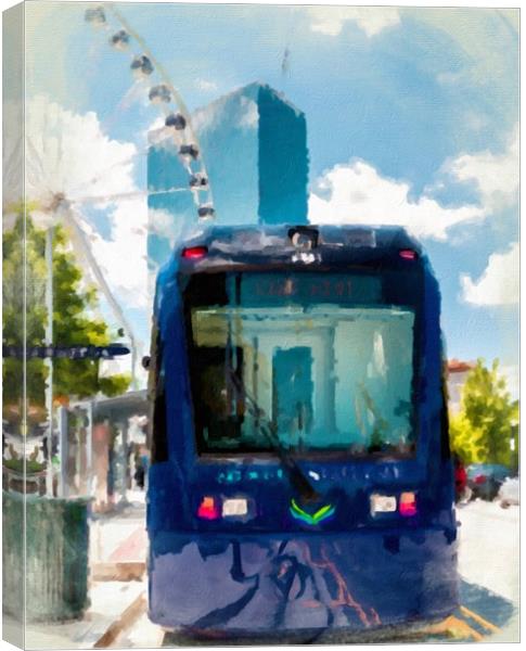 People by Atlanta Streetcar Canvas Print by Darryl Brooks