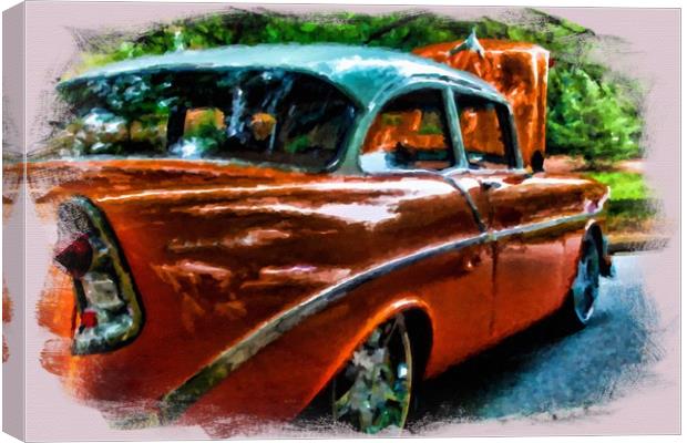 Classic Orange Car in Park Canvas Print by Darryl Brooks
