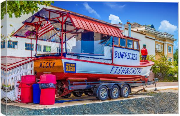Bowpicker Fish and Chips Canvas Print by Darryl Brooks