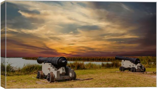 Cannons at Sunset Canvas Print by Darryl Brooks