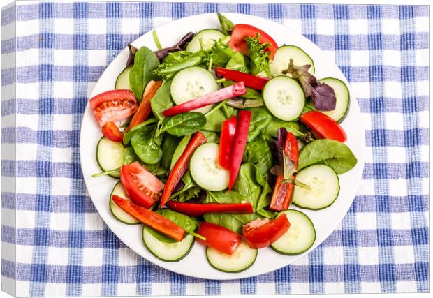 Green Salad with Red Pepper Canvas Print by Darryl Brooks
