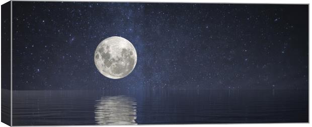 Full Moon at Sea Canvas Print by Darryl Brooks