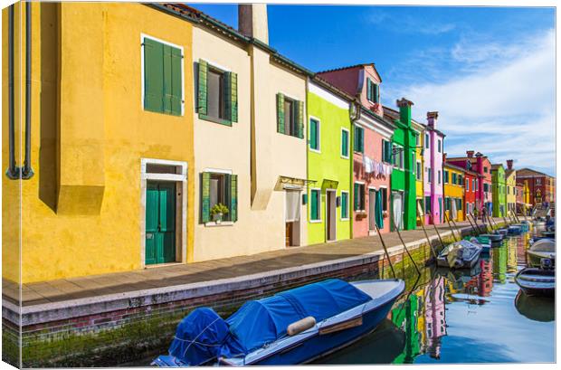 Boats in Burano Canvas Print by Darryl Brooks