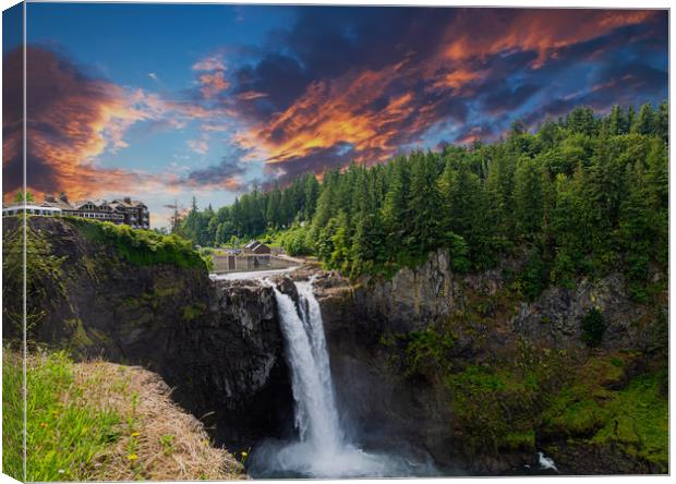 Snoqualmie Falls Early Morning Canvas Print by Darryl Brooks