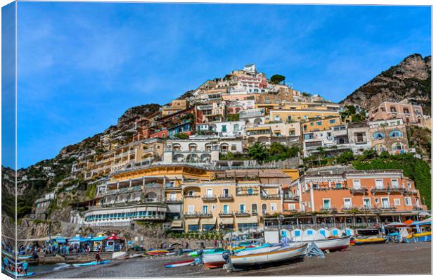 Positano from the Beach Canvas Print by Darryl Brooks