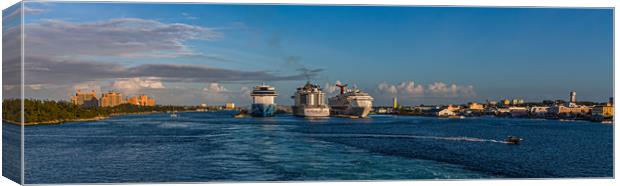 Three Cruise Ships in Nassau Canvas Print by Darryl Brooks
