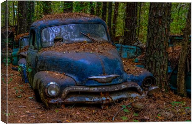 Old Blue Chevy Canvas Print by Darryl Brooks