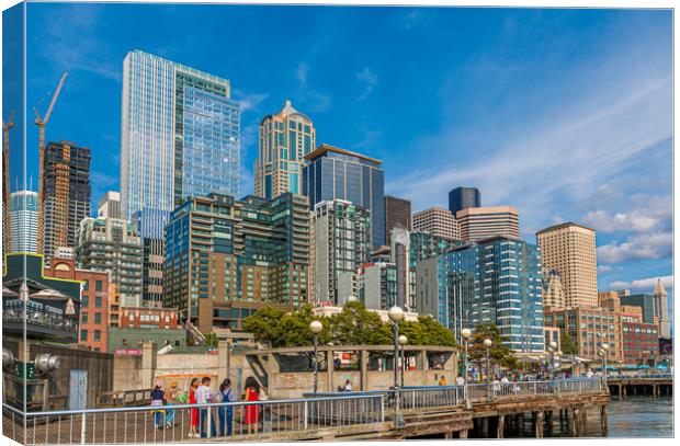 Seattle Skyline from Waterfront Canvas Print by Darryl Brooks