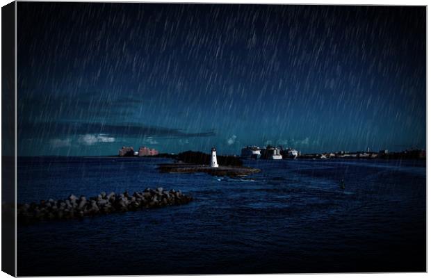 Night Rain at Nassau Canvas Print by Darryl Brooks