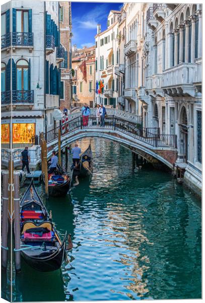 Gondolas Past Calle De La Canonica Canvas Print by Darryl Brooks