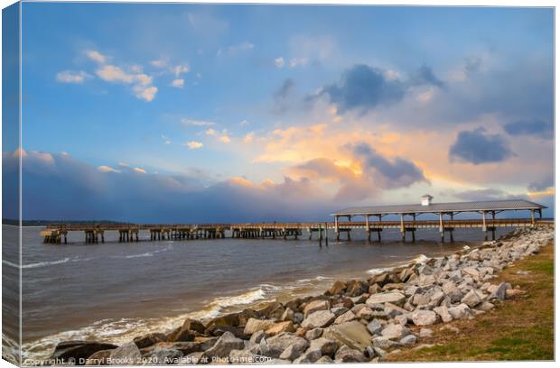 Pier and Seawall in Late Afternoon Canvas Print by Darryl Brooks