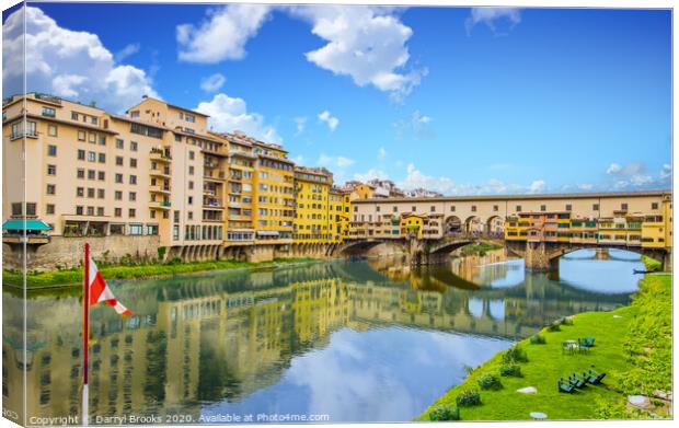Red and White Flag by Ponte Vecchio Canvas Print by Darryl Brooks