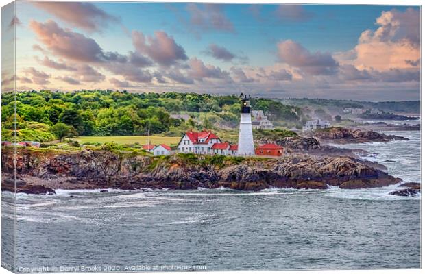 Portland Head LIghthouse and Stormy Coast at Dusk Canvas Print by Darryl Brooks