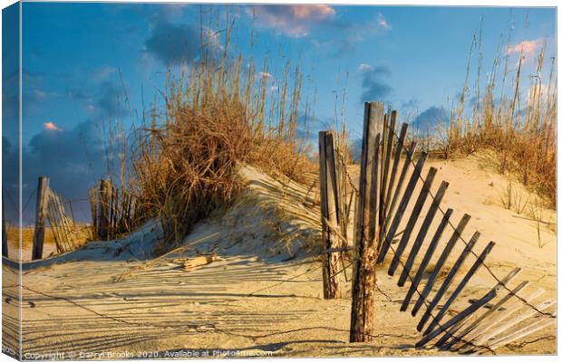 Fence in Dunes Canvas Print by Darryl Brooks