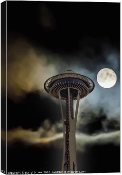 Space Needle at Night Canvas Print by Darryl Brooks