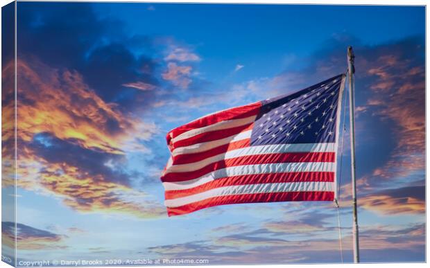 Red White and Blue on Sunset Canvas Print by Darryl Brooks