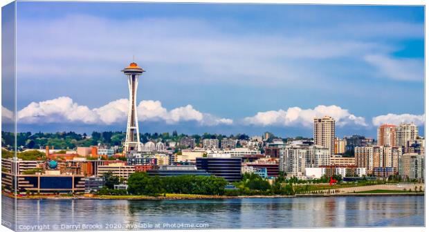 Seattle From Sea Canvas Print by Darryl Brooks
