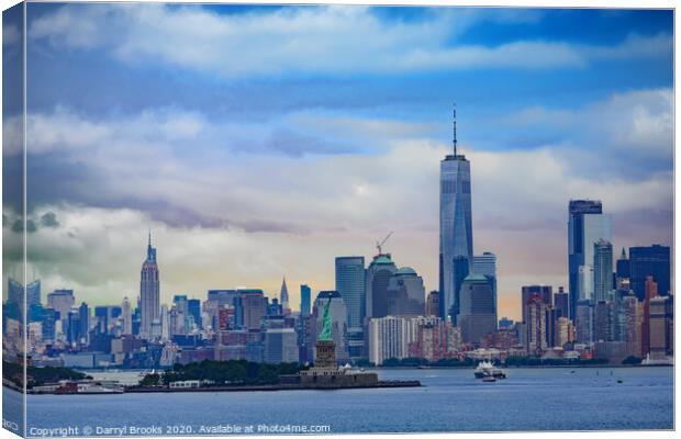 Statue of Liberty and Manhattan Canvas Print by Darryl Brooks