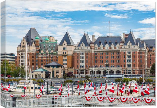 The Empress Hotel Across the Harbor Canvas Print by Darryl Brooks