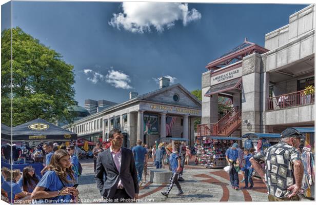 Tourists at Quincy Market Canvas Print by Darryl Brooks