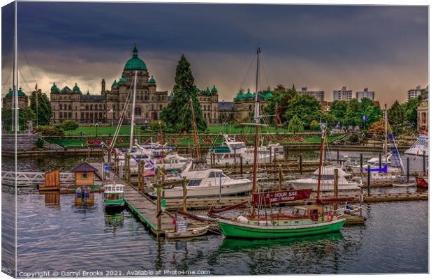 Harbor and Parliament Building Canvas Print by Darryl Brooks