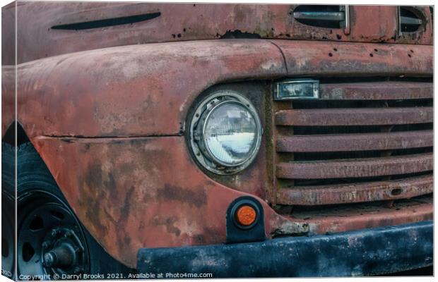 Old Headlight and Grill Canvas Print by Darryl Brooks