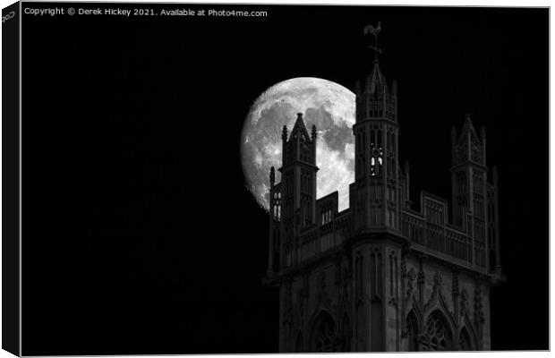St Stephens Church Tower at Night Canvas Print by Derek Hickey