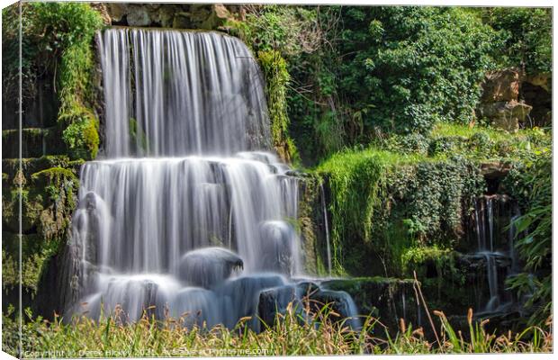 Bowood House Waterfall Canvas Print by Derek Hickey