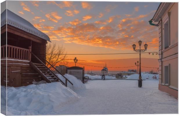  Evening sky over the historical center of Tomsk Canvas Print by Dobrydnev Sergei