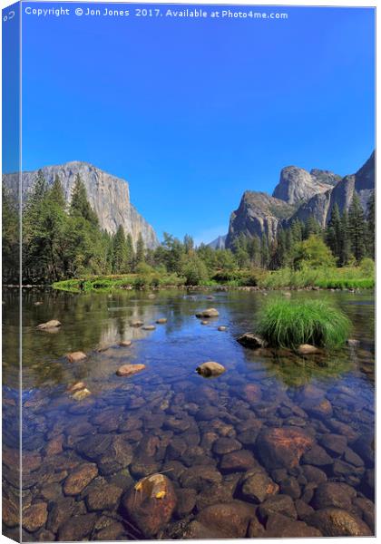 Yosemite Valley, El Capitan & the River Merced Canvas Print by Jon Jones