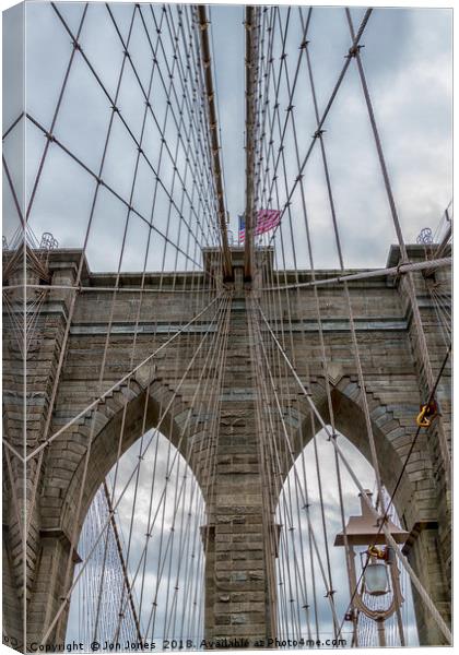 The Brooklyn Bridge, New York Canvas Print by Jon Jones