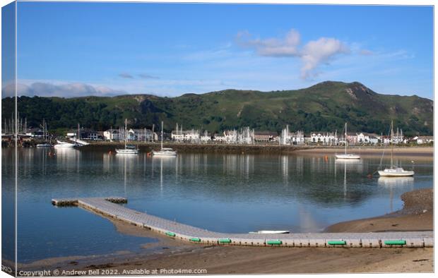 Conwy Marina from Deganwy Canvas Print by Andrew Bell