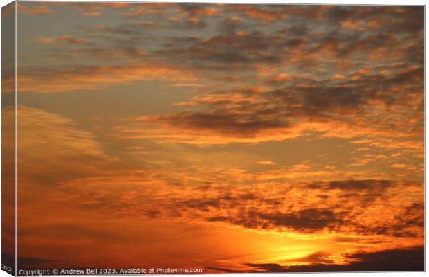 Vivid Sunset Skies Canvas Print by Andrew Bell