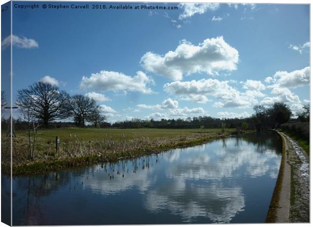 Cloud Reflections, The Grand Union Canal Canvas Print by Stephen Carvell