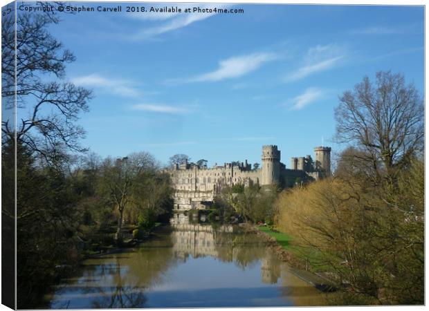 Warwick Castle and the River Avon Canvas Print by Stephen Carvell
