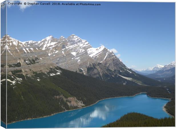 Peyto Lake, Banff National Park, Canada Canvas Print by Stephen Carvell