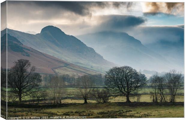 Side Pike, Langdale Canvas Print by Liz Withey