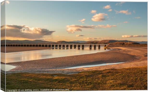 Kent Viaduct, Arnside Canvas Print by Liz Withey