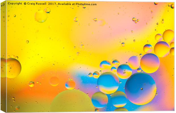 Abstract Water and Oil Art Canvas Print by Craig Russell