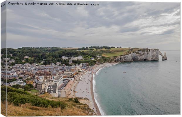 Etretat Cliffs, Normandie, France Canvas Print by Andy Morton