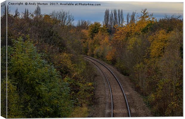 Railway In Braunstone, Leicester Canvas Print by Andy Morton