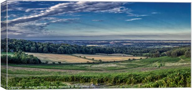 Panoramic View From Old John In Bradgate Park, Lei Canvas Print by Andy Morton